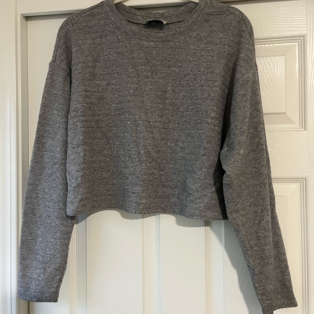 Gray Women's Cropped Sweater